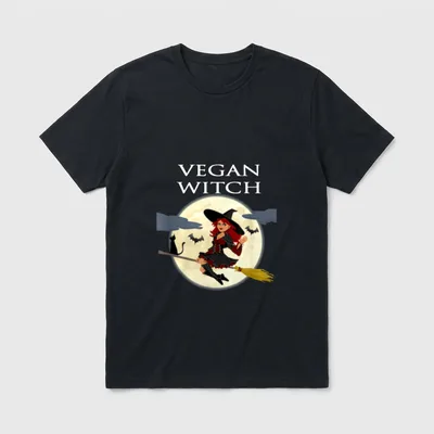 Vegan Witch Halloween Black T-Shirt – Classic T-Shirt in Black