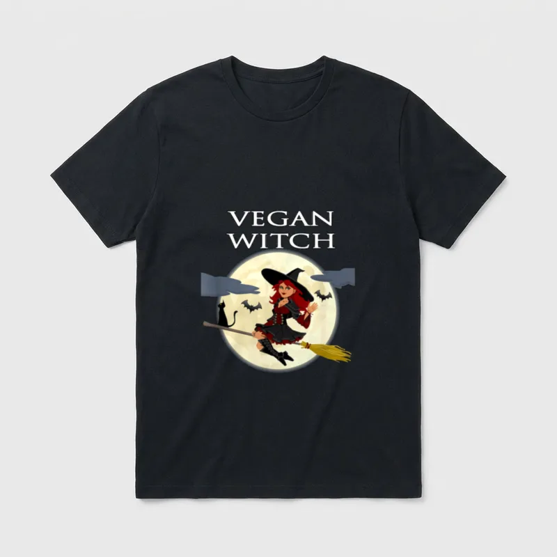 Vegan Witch Halloween Black T-Shirt – Classic T-Shirt in Black