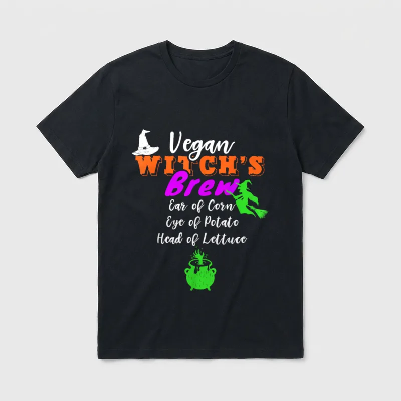 Vegan Witch's Brew Funny T-Shirt – Classic T-Shirt in Black