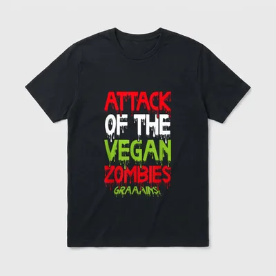 ATTACK OF THE Vegan Vegan Halloween Shirts T-Shirt – Classic T-Shirt in Black