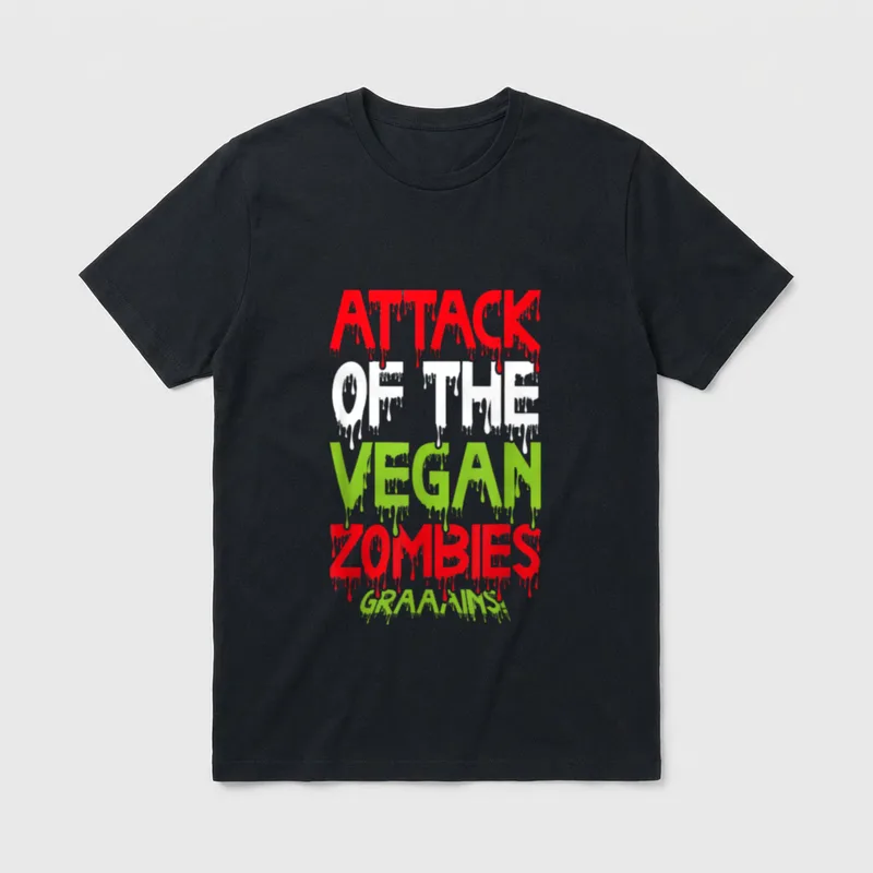 ATTACK OF THE Vegan Vegan Halloween Shirts T-Shirt – Classic T-Shirt in Black
