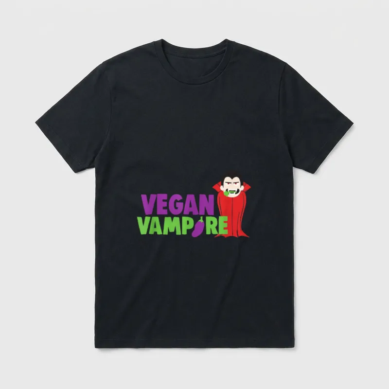 Scary Vegan Vampire Halloween T-Shirt – Classic T-Shirt in Black