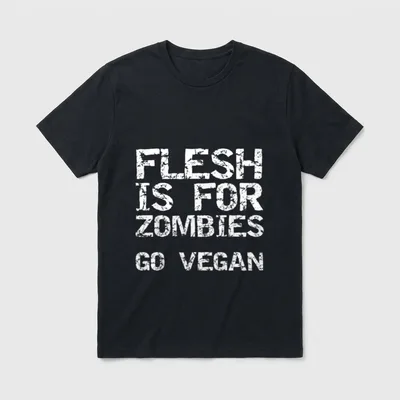 Funny Vegan Joke Zombie T-Shirt – Classic T-Shirt in Black