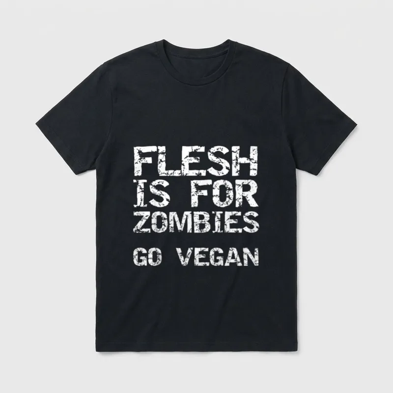Funny Vegan Joke Zombie T-Shirt – Classic T-Shirt in Black