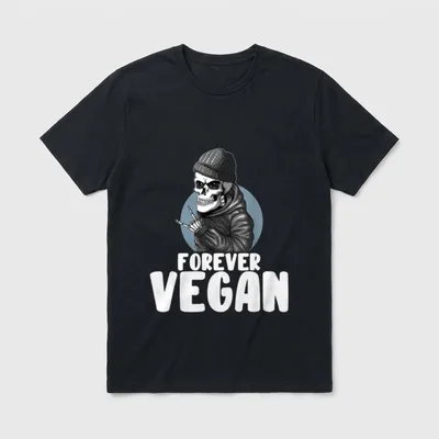 Go Vegan Creepy Skeleton T-Shirt – Classic T-Shirt in Black