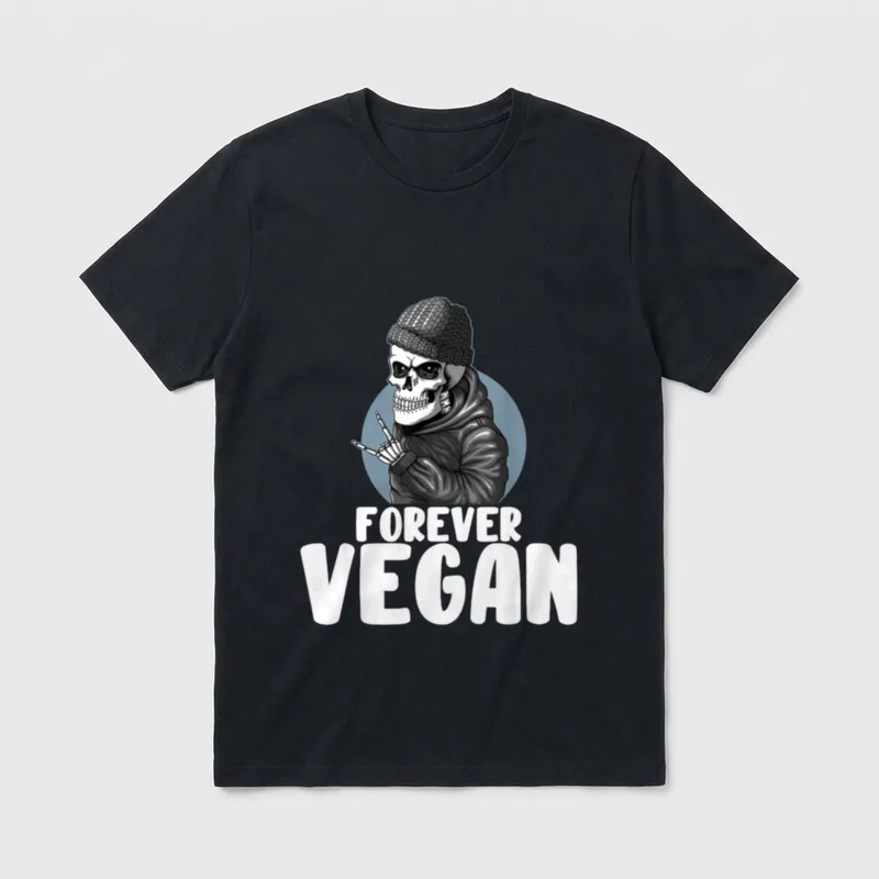 Go Vegan Creepy Skeleton T-Shirt – Classic T-Shirt in Black