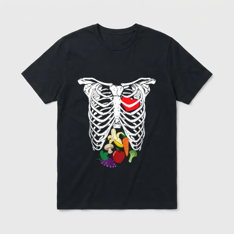 Halloween Skeleton Rib Cage T-Shirt – Classic T-Shirt in Black