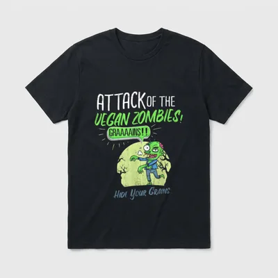 Vegetarian Vegan Zombie Attack T-Shirt – Classic T-Shirt in Black