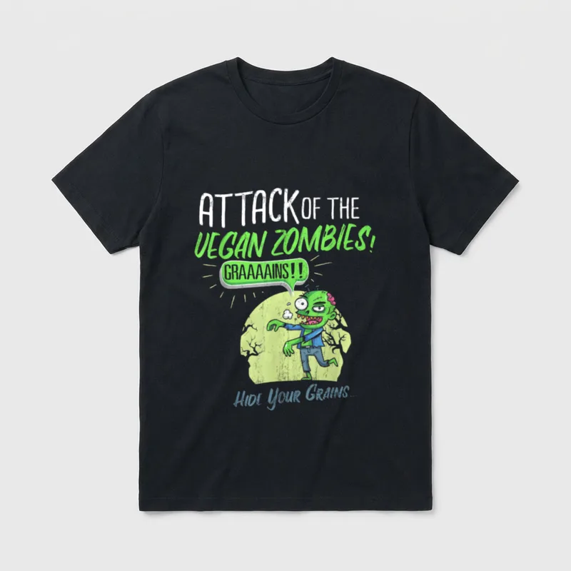 Vegetarian Vegan Zombie Attack T-Shirt – Classic T-Shirt in Black