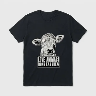 Cow Love Animals Vegan T-Shirt – Classic T-Shirt in Black