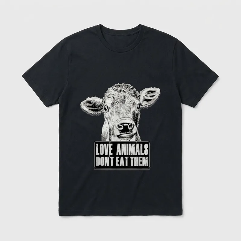 Cow Love Animals Vegan T-Shirt – Classic T-Shirt in Black