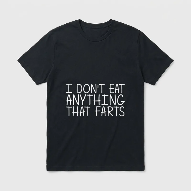 Sarcastic Vegan Veggie Food T-Shirt – I DON'T EAT ANYTHING THAT FARTS – Classic T-Shirt in Black