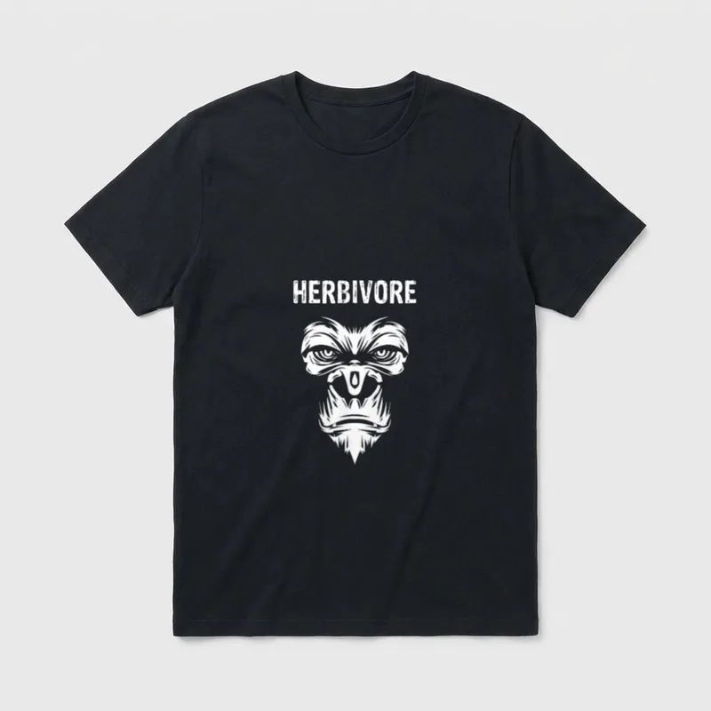 Herbivore Vegetarian Vegan Gorilla T-Shirt – Classic T-Shirt in Black