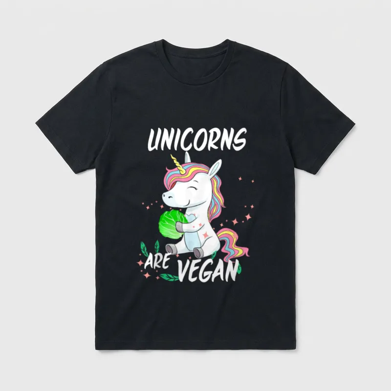 Unicorns Are Vegan Veggie Men T-Shirt – Classic T-Shirt in Black