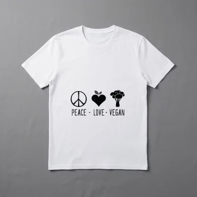 Peace Love Vegan for Men T-Shirt – Classic T-Shirt in Black