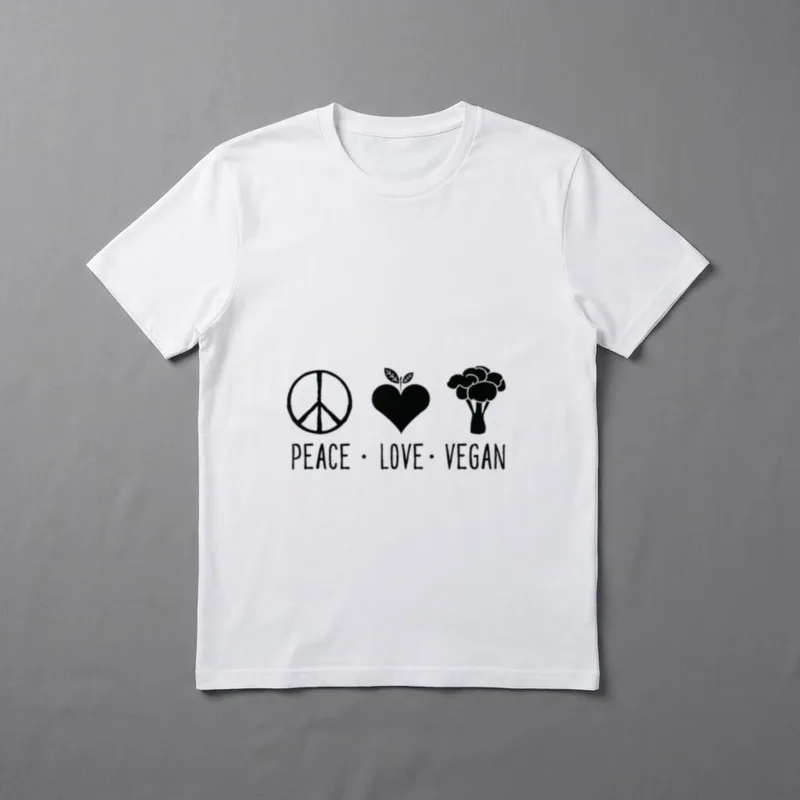 Peace Love Vegan for Men T-Shirt – Classic T-Shirt in Black