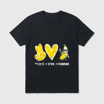 Peace Love Banana Funny T-Shirt – Classic T-Shirt in Black