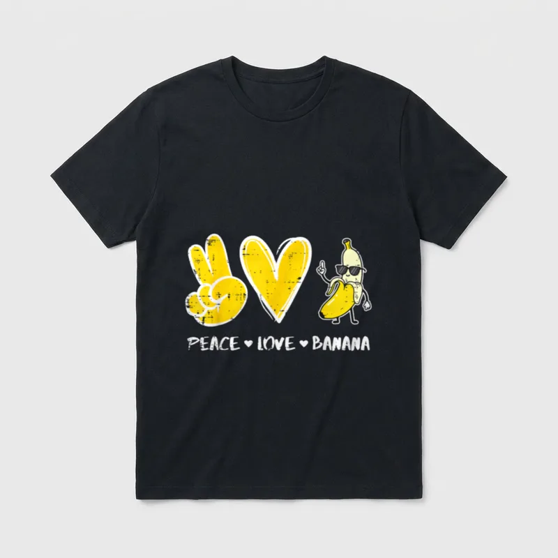 Peace Love Banana Funny T-Shirt – Classic T-Shirt in Black