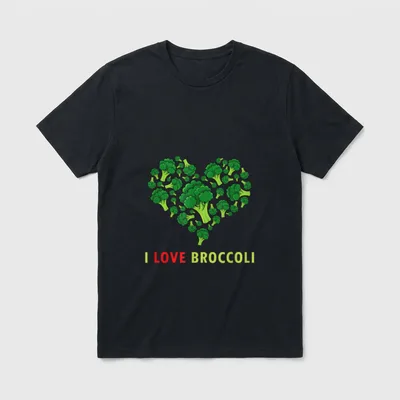 Funny I Love Broccoli T-Shirt – Classic T-Shirt in Black