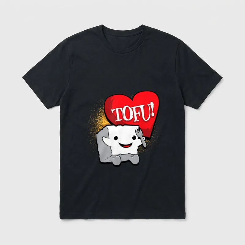 Heart Tofu Vegan Vegetarian T-Shirt – Classic T-Shirt in Black