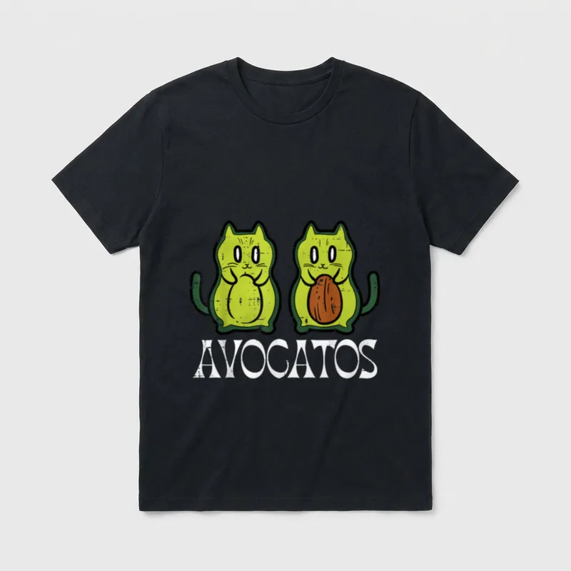 Avocatos Cat Avocados Cute T-Shirt – Classic T-Shirt in Black