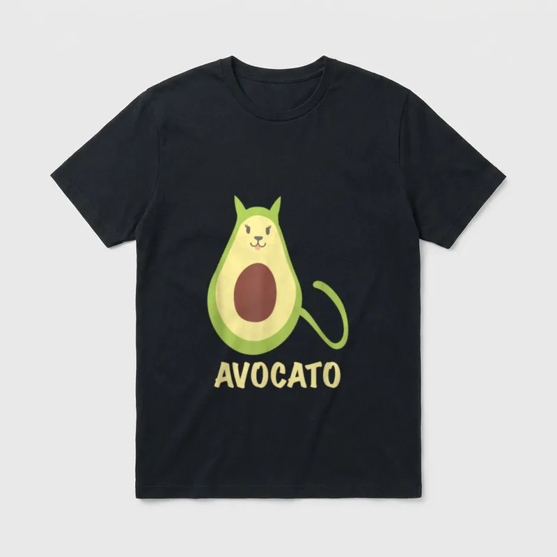 Avocato Fun Cute Cat T-Shirt – Classic T-Shirt in Black