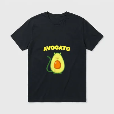 Avogato Cat Funny Vegan Avocado T-Shirt – Classic T-Shirt in Black