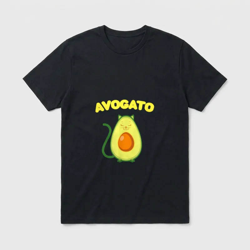 Avogato Cat Funny Vegan Avocado T-Shirt – Classic T-Shirt in Black