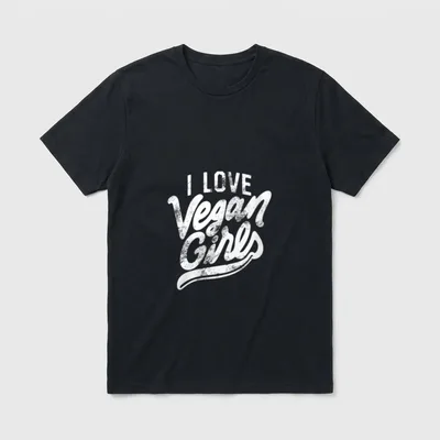 I Love Vegan Girls Vegan T-Shirt – Classic T-Shirt in Black