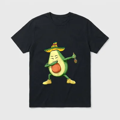 Dabbing Avocado Funny Vegetarian T-Shirt – Classic T-Shirt in Black