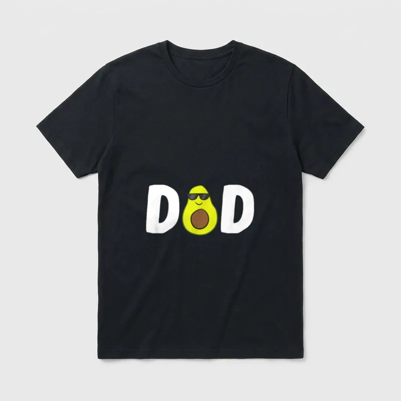 Funny Avocado Dad Guacamole T-Shirt – Cool avocado wearing sunglasses spelling DAD – Classic T-Shirt in Black