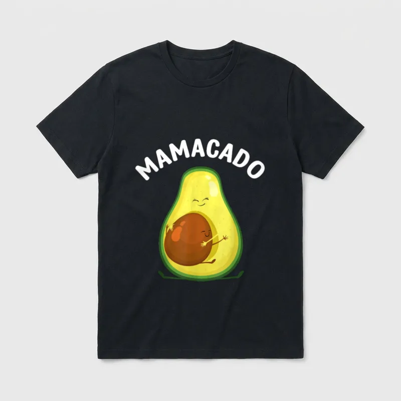 Avocado Art For Women T-Shirt – Cute avocado character hugging pit with Mamacado text – Classic T-Shirt in Black