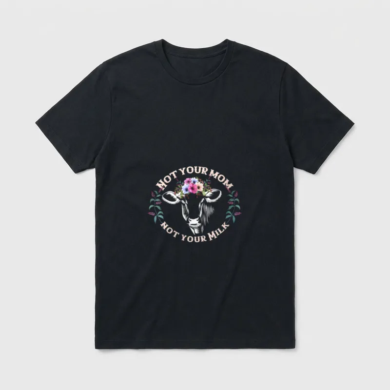 Cow Dairy Free Vegan T-Shirt – Classic T-Shirt in Black