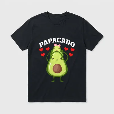 Funny Avocado Dad Vegan Papacado T-Shirt – Classic T-Shirt in Black