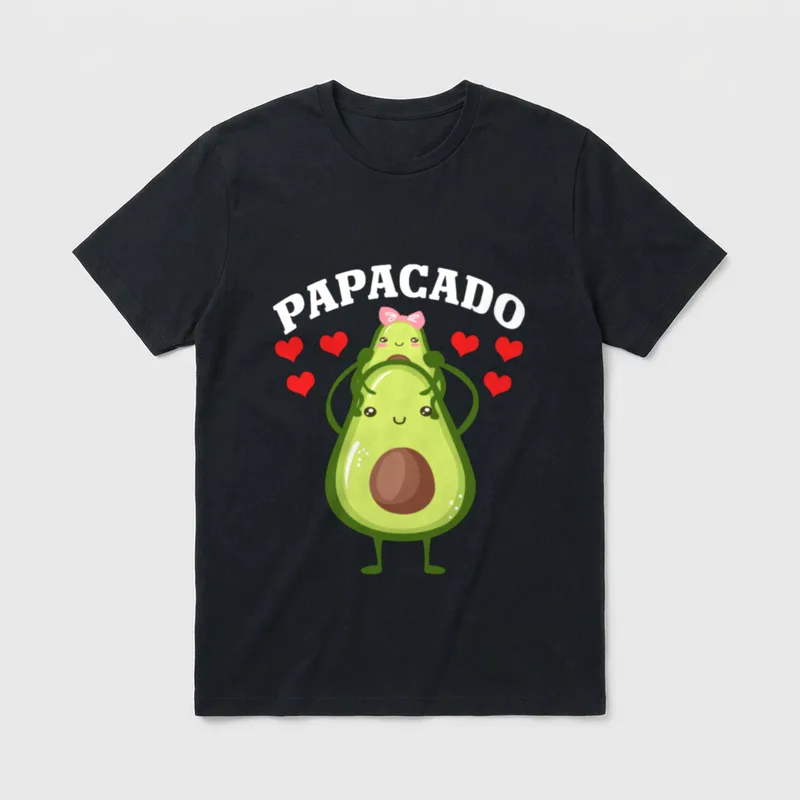 Funny Avocado Dad Vegan Papacado T-Shirt – Classic T-Shirt in Black