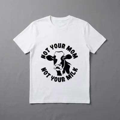 Vegan Not Your Mom T-Shirt – Cow silhouette with text NOT YOUR MOM NOT YOUR MILK – Classic T-Shirt in Black
