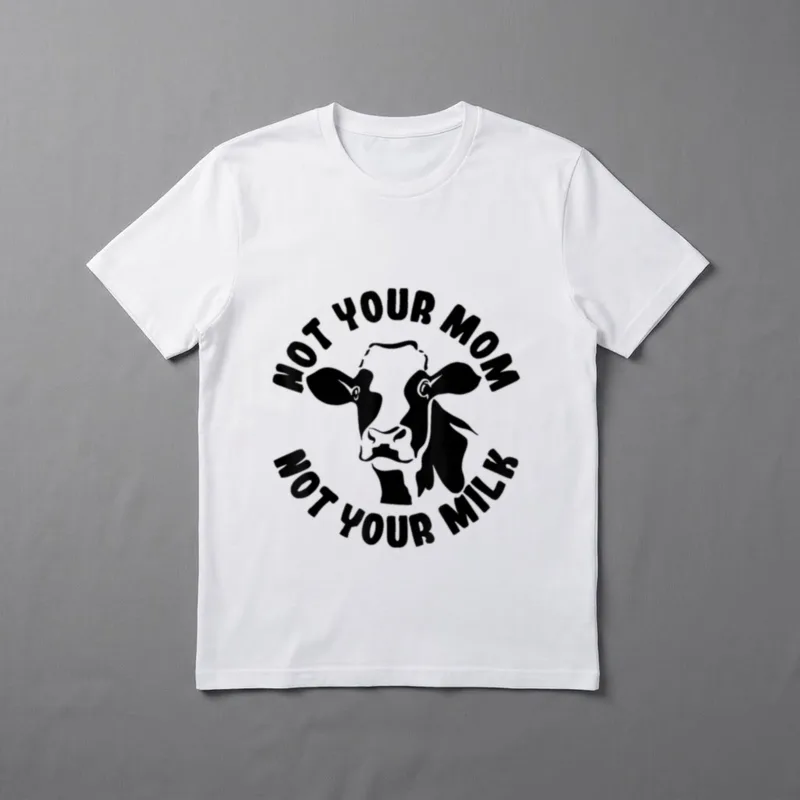Vegan Not Your Mom T-Shirt – Cow silhouette with text NOT YOUR MOM NOT YOUR MILK – Classic T-Shirt in Black