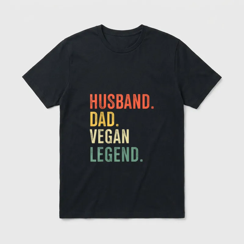 Vegetarian Funny Husband Dad T-Shirt – Classic T-Shirt in Black