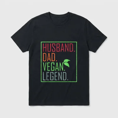 Husband Dad Vegan Legend T-Shirt – Classic T-Shirt in Black