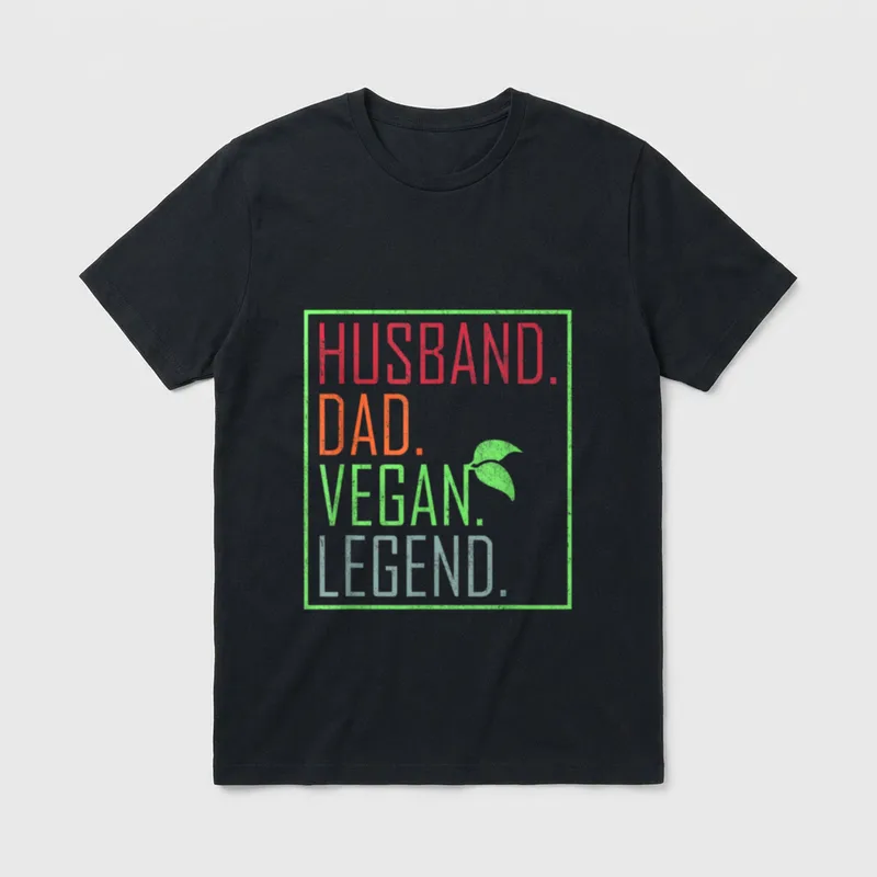Husband Dad Vegan Legend T-Shirt – Classic T-Shirt in Black