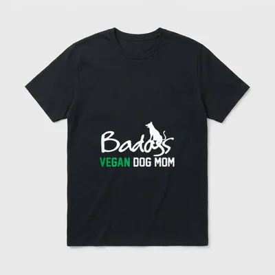 Badass Vegan Dog Mom for Her T-Shirt – Classic T-Shirt in Black