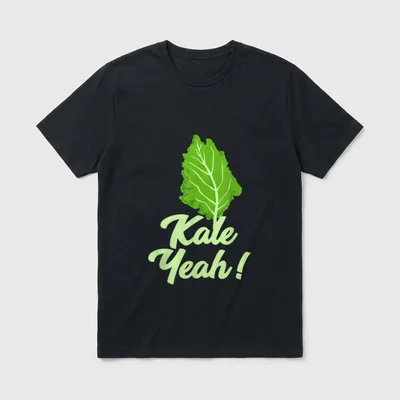 Kale Yeah funny T-Shirt – Kale Yeah! with kale leaf illustration – Classic T-Shirt in Black