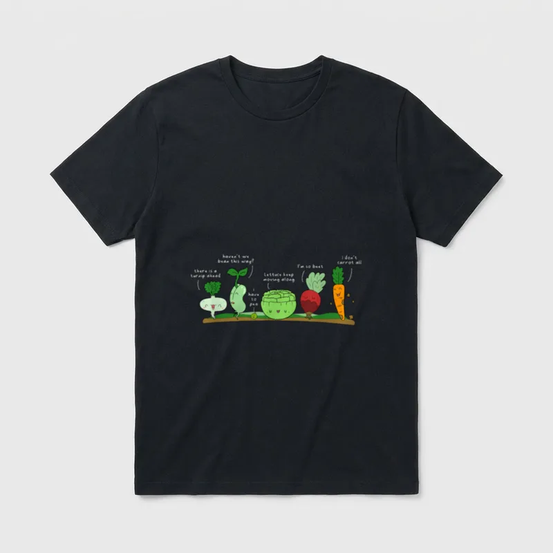 Vegetable Puns Funny Veggie T-Shirt – Classic T-Shirt in Black