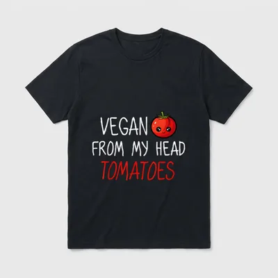 Vegan from My Head Vegan Pun Shirts T-Shirt – Classic T-Shirt in Black