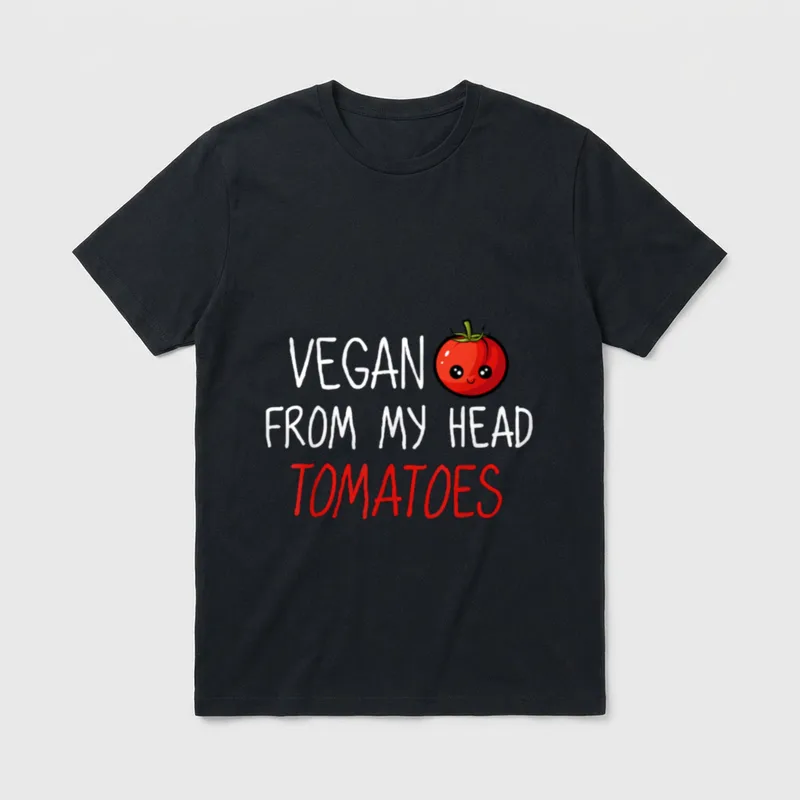 Vegan from My Head Vegan Pun Shirts T-Shirt – Classic T-Shirt in Black