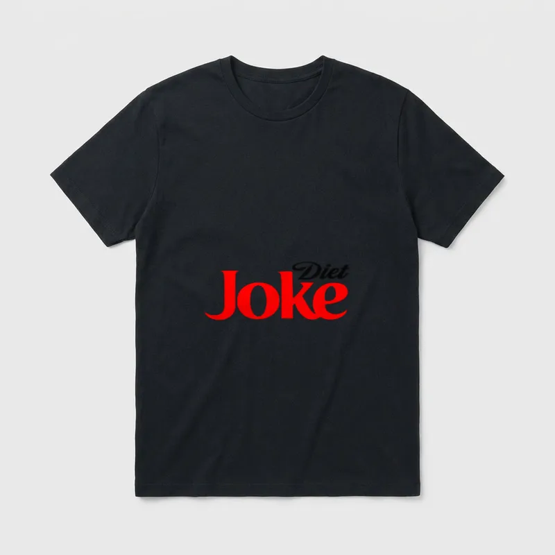 Diet Joke Keto Paleo T-Shirt – Red text reading 'Diet Joke' with 'Diet' in script – Classic T-Shirt in Black