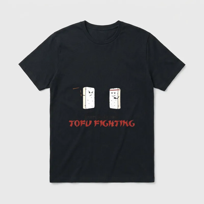 Everybody was Tofu Fighting Funny T-Shirt – Classic T-Shirt in Black