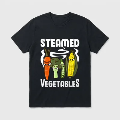 Steamed Vegetables Funny Pun T-Shirt – Classic T-Shirt in Black