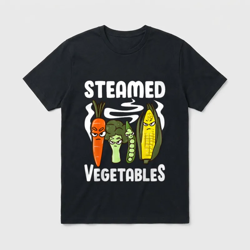 Steamed Vegetables Funny Pun T-Shirt – Classic T-Shirt in Black