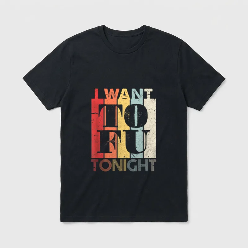 I Want Tofu Tonight Vegan Pun Shirts T-Shirt – Classic T-Shirt in Black